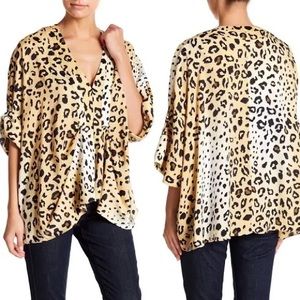 Kendall and Kylie cheetah print dolman top size small